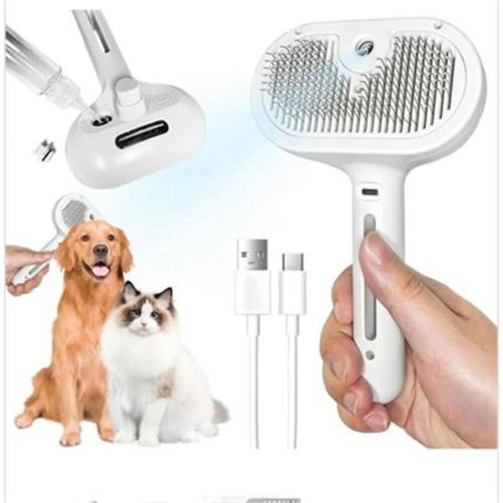 Rechargeable Pet Grooming Brush with Fine Spray Feature